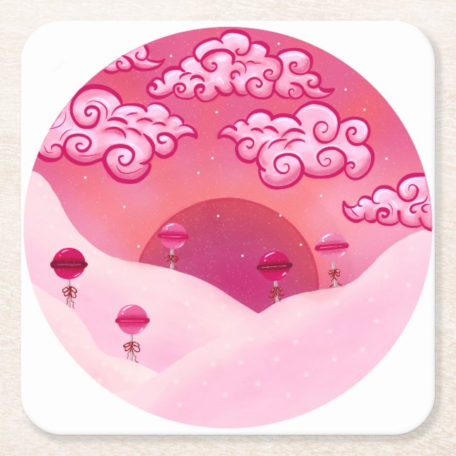 Loppor och söt moln underlägg papper kvadrat (Framsidan)