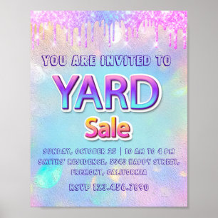 Lopptomst Hem Drippar Holografiskt Tillkännagivand Poster