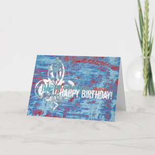 loppur-de-lis Grunge Birthday Kort