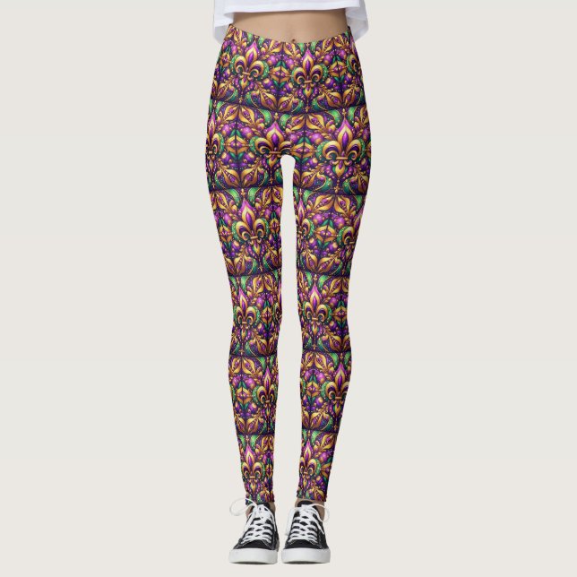 loppur de lis mardi gras leggings (Framsida)