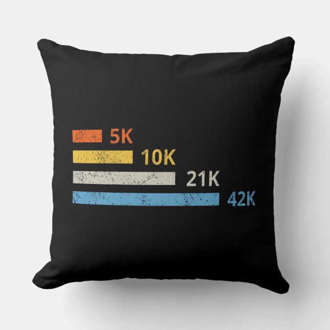 Löpsträckor II - 5K 10K 21K 42K Maratonlöpare Kudde (Framsida)