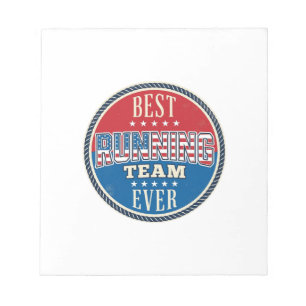 Löpteam Patriotisk Vintage Badge Design_1 Anteckningsblock