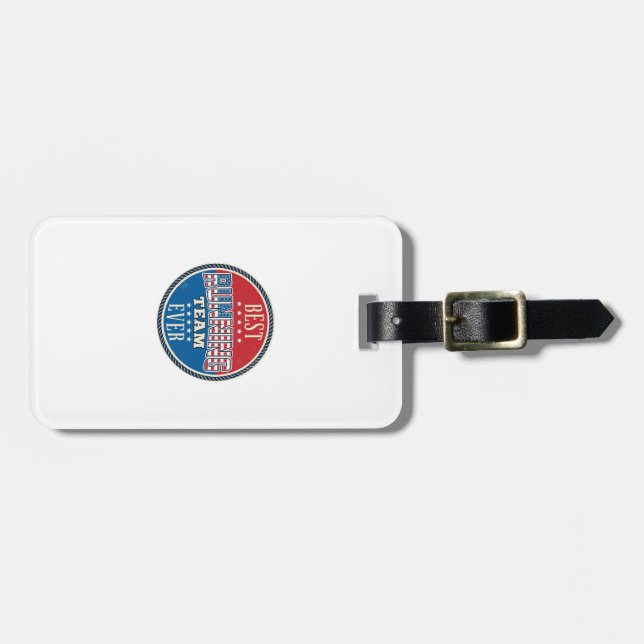 Löpteam Patriotisk Vintage Badge Design_1 Bagagebricka (Horisontell Framsida)