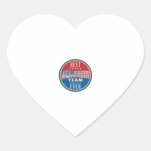 Löpteam Patriotisk Vintage Badge Design_1 Hjärtformat Klistermärke