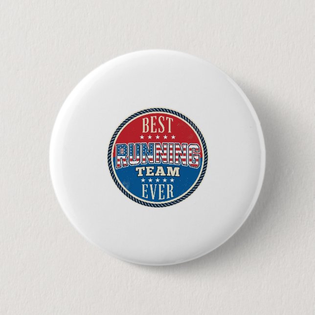 Löpteam Patriotisk Vintage Badge Design_1 Knapp (Framsida)