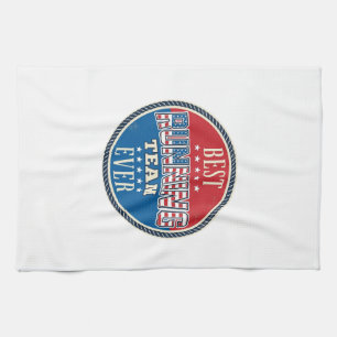 Löpteam Patriotisk Vintage Badge Design_1 Kökshandduk