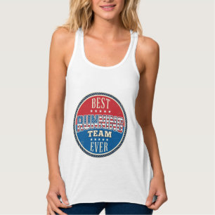 Löpteam Patriotisk Vintage Badge Design_1 Linne Med Racerback