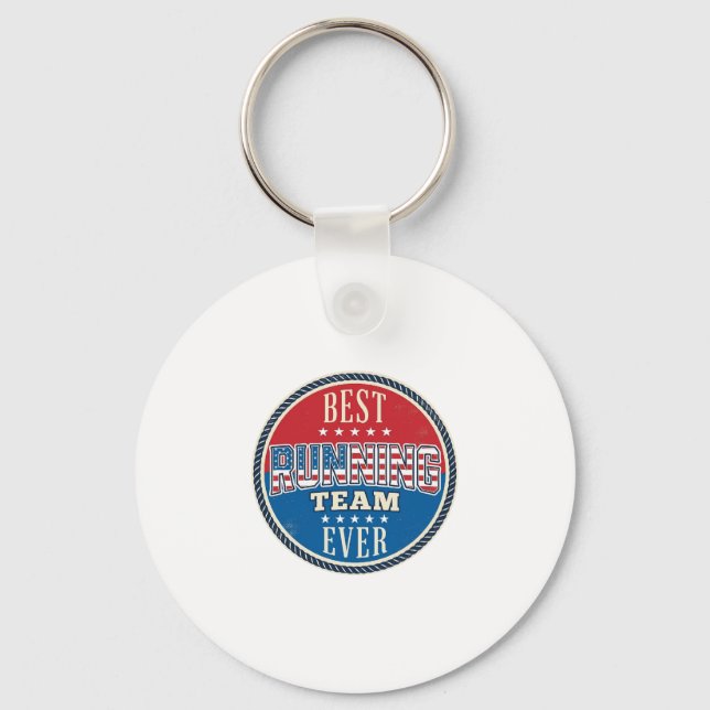 Löpteam Patriotisk Vintage Badge Design_1 Nyckelring (Framsida)