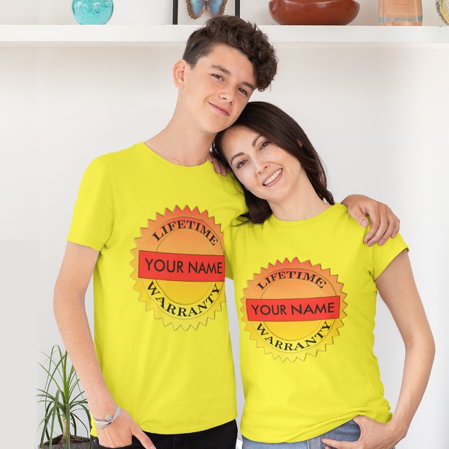 Löptidsgarantisymbol ditt namn Unisex T-shirt (Lifetime Warranty Symbol Your Name Unisex T-shirt)