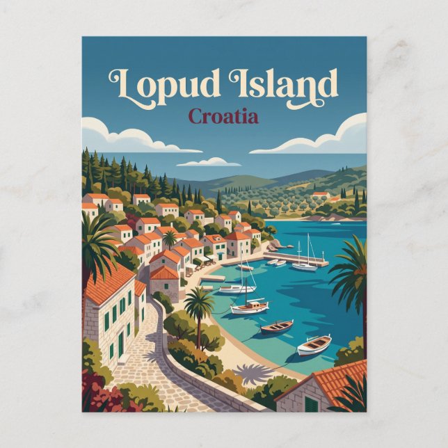 Lopud-ön, Elafiti-öarna Kroatien Vykort (Framsida)