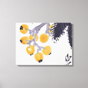 Loquats och en gräshoppa canvastryck