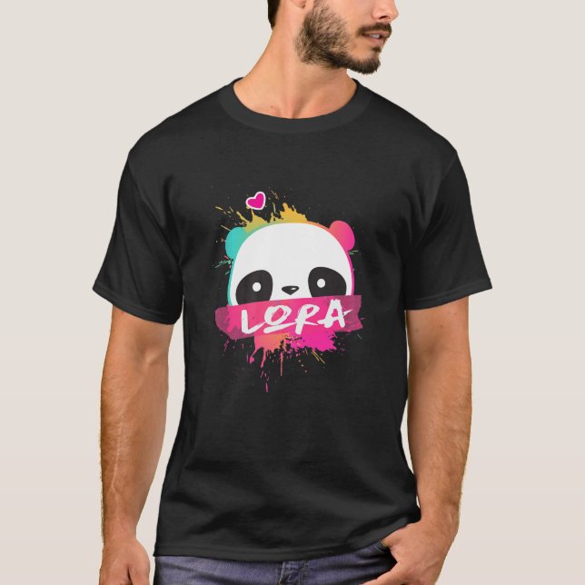 LORA - Vackert Namn med dålig panda T Shirt (Framsida)