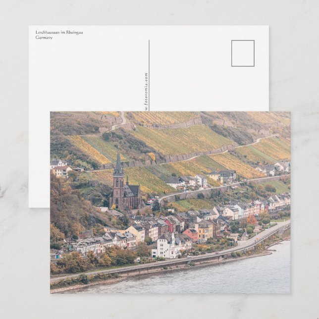 Lorchhausen Rheingau Vykort (Fram/baksida)