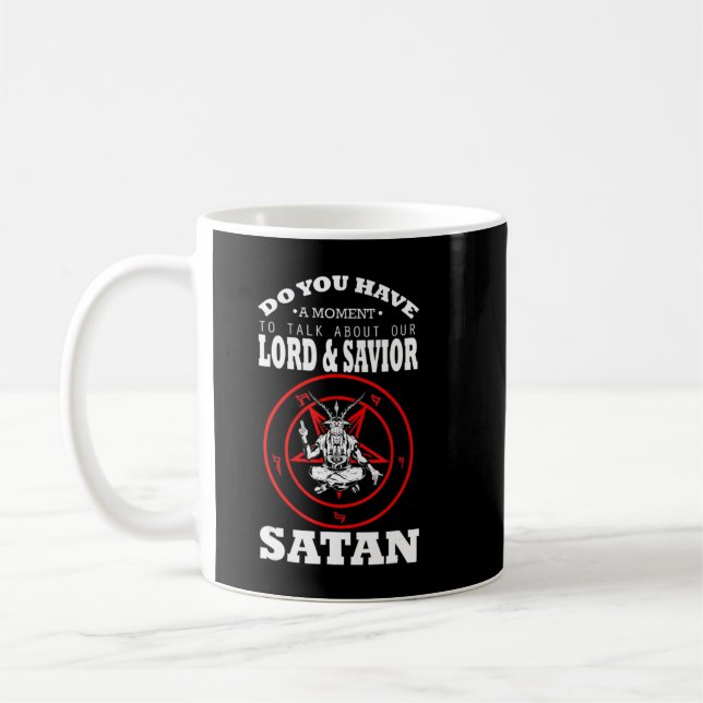 Lord and Savior Satan Blackcraft Cult Witchcraft A Kaffemugg (Vänster)