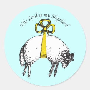 LORD är min herde Psalm 23 Runt Klistermärke
