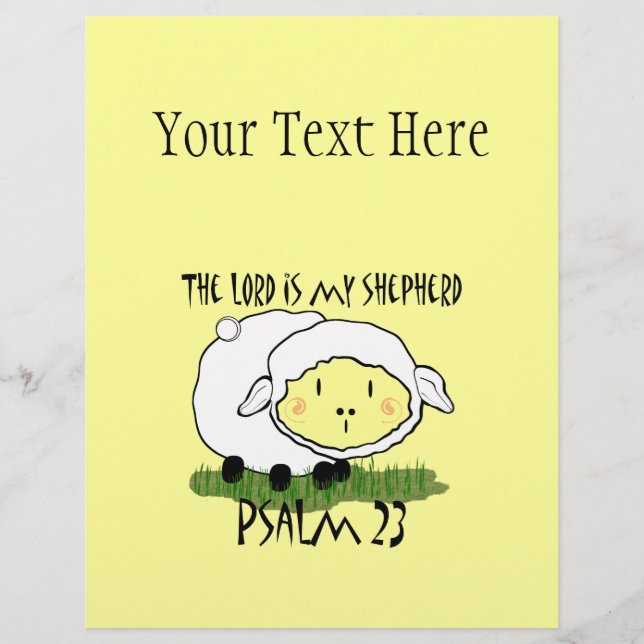 LORD är min herde Psalm 23 Spädbarn t-shirt- U Reklamblad (Framsidan)