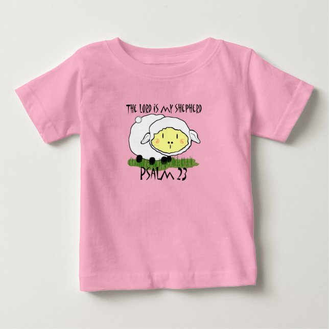 LORD är min herde Psalm 23 Spädbarn t-shirt- U Tee Shirt (Framsida)
