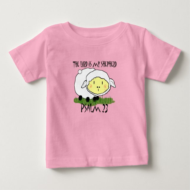 LORD är min herde Psalm 23 Spädbarn t-shirt- U Tröja (Framsida)
