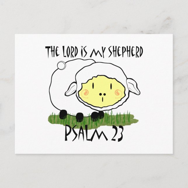 LORD är min herde Psalm 23 Spädbarn t-shirt- U Vykort (Framsida)