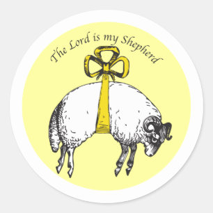 LORD är min herde Psalm 23 Sticker Runt Klistermärke