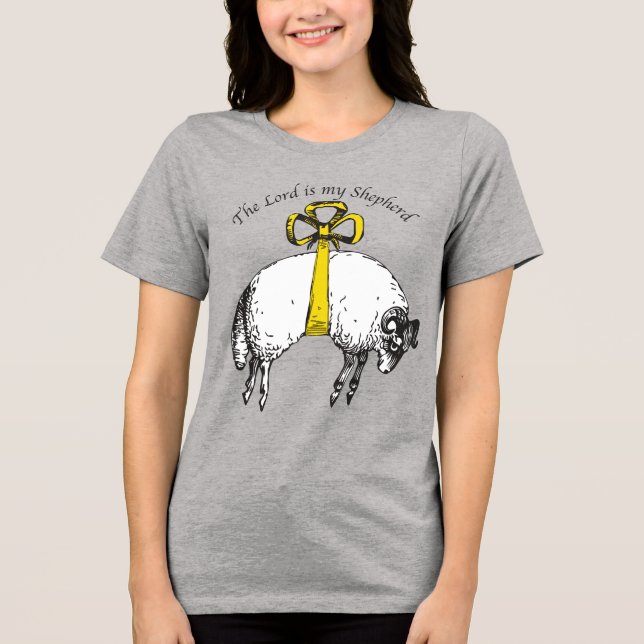 LORD är min herde Psalm 23 Tee Shirt (Framsida)