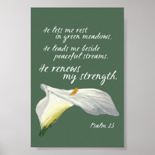 Lord är min Shepherd Psalm 23 Christian Bible Vers Poster