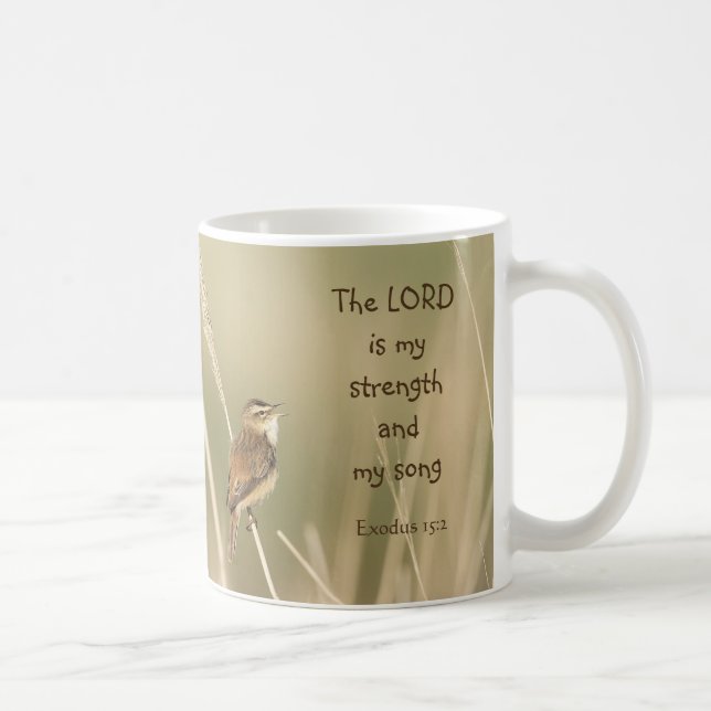 Lord är min styrka och Sång Scripture Sång Bird Kaffemugg (Höger)