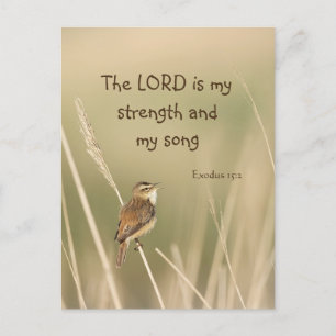 Lord är min styrka och Sång Scripture Sång Bird Vykort