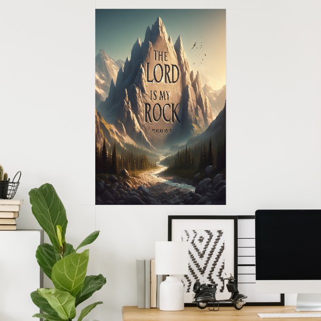 LORD ÄR MY STEN PSALM 18:2 POSTER (Hemmakontoret)
