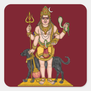 Lord Bhairava Glansig Vattentät Klistermärke