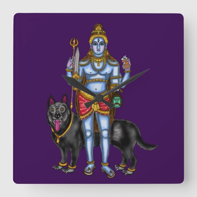 Lord Bhairava väggklocka (Framsida)