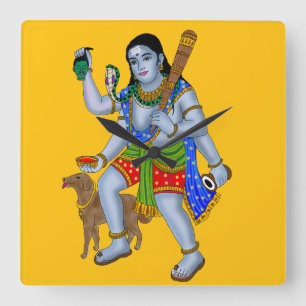 Lord Bhairava väggklocka
