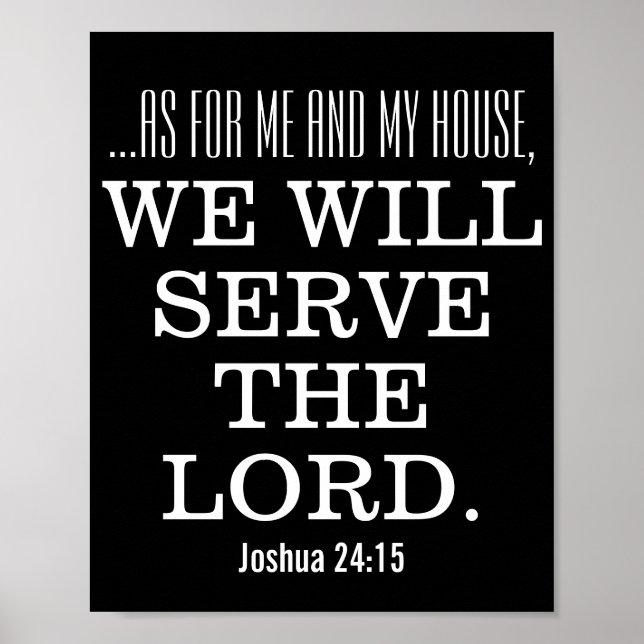  Lord Bible Verse Scripture Joshua 24 Poster (Framsidan)
