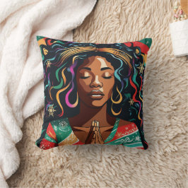 Lord Bless and Behålla You jul Black Woman Kudde