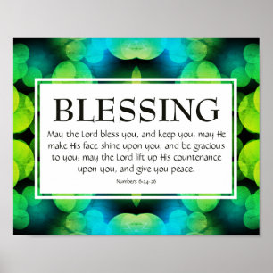 LORD BLESS DIG Nummer 6:24-26 BLESSING Blue Poster