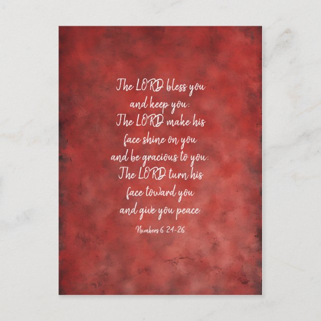 Lord Bless You and Behålla You Bible Study Vykort (Framsida)