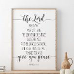 Lord Bless You and Behålla You, nummer 6:24-26 Poster<br><div class="desc">Lord Bless you and Behålla you; Herren får Ansikte att skina på dig och vara vänlig mot dig; Herren svänger mot Ansikte mot dig och Ge mot fred,  nummer 6:24-26. Bible verse wall art.</div>