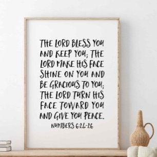 Lord Bless You and Behålla You, nummer 6:24-26 Poster