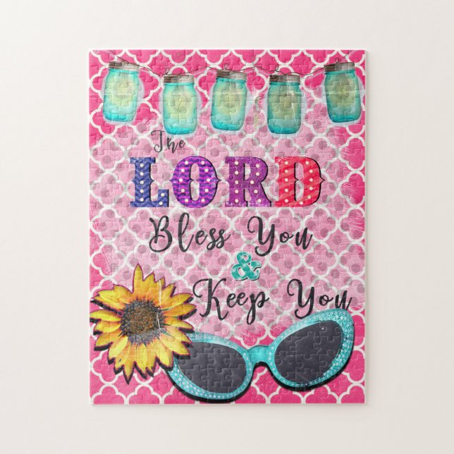 Lord Bless You and Behålla You Religiösa Art Pussel (Vertikal)