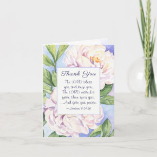 Lord Bless You Bible Inspirational Blommigt Tack Kort