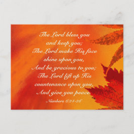 Lord Bless You, Höst löv Thanksgiving Helg Vykort