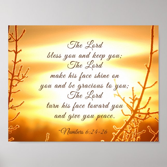 Lord Bless You Numbers 6:24-26 Bible Verse Poster (Framsidan)