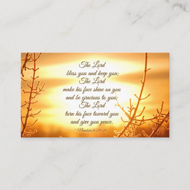 Lord Bless You Numbers 6:24-26 Bible Verse Visitkort (Framsida)