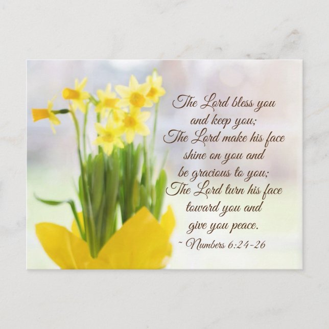 Lord Bless You Numbers 6:24-26 Bible Verse Vykort (Framsida)