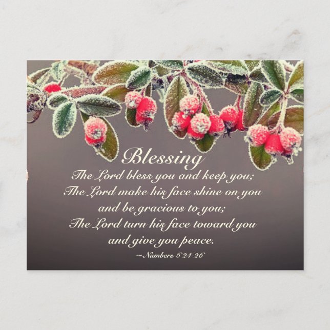 Lord Bless You Numbers 6:24-26 Scripture Vykort (Framsida)