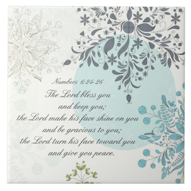Lord Bless You, nummer 6:24 Bible Verse Kakelplatta (Framsidan)