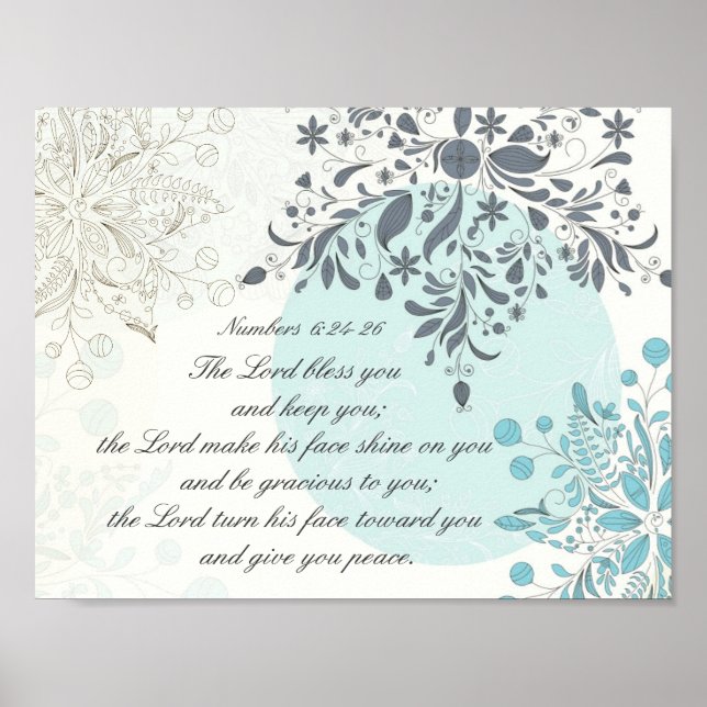 Lord Bless You, nummer 6:24 Bible Verse Poster (Framsidan)
