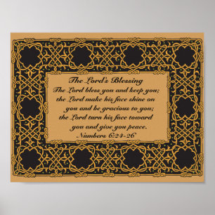 Lord Bless You, nummer 6:24, keltisk design Poster