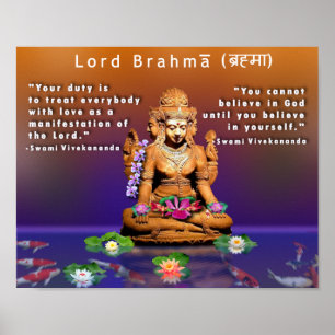 Lord Brahmā (ब् र ह् मा) - Skapare av världen Poster