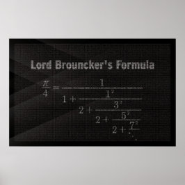 Lord Brouncker's Pi Formula - Math Poster